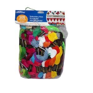 J. P. Coats Embroidery Floss Bag of 100 Assorted Colors Cotton